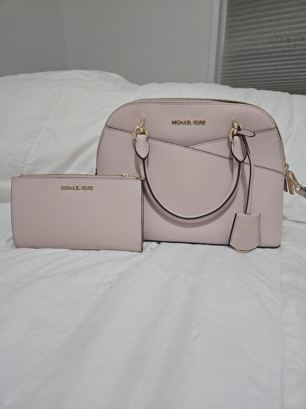 Michael Kors Blush Pink Dome Satchel with Matching Wallet